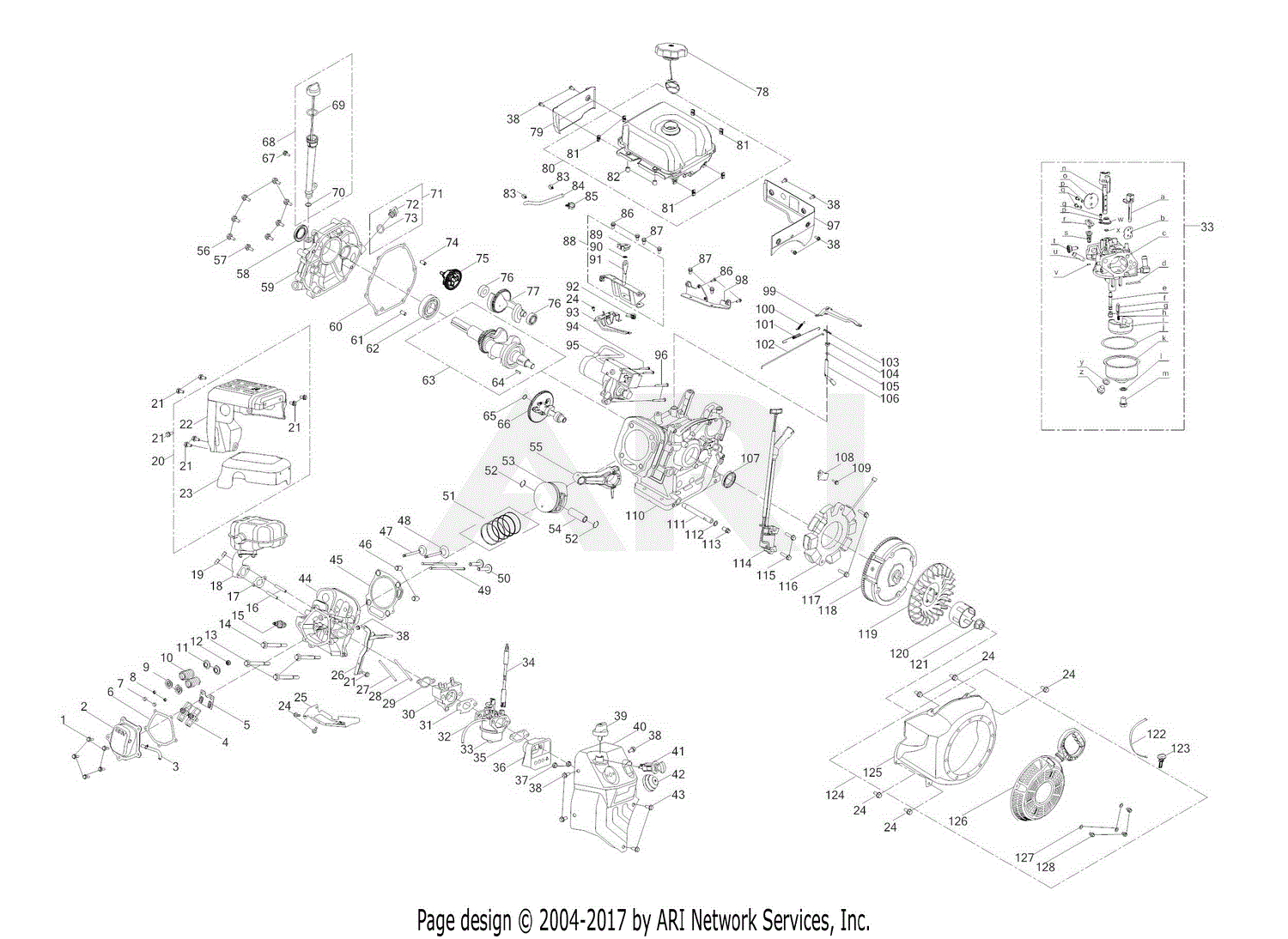 MTD 683WUA 357cc Engine Parts Diagram for 683WUA General Assembly