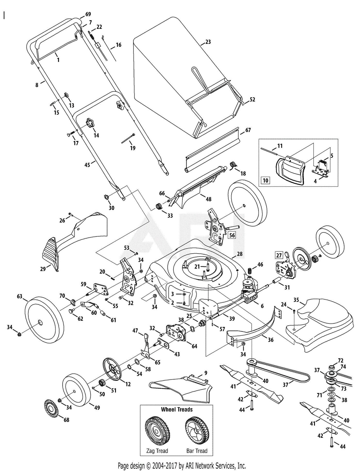 MTD 12A-569Q795 (2008) Parts Diagram for General Assembly