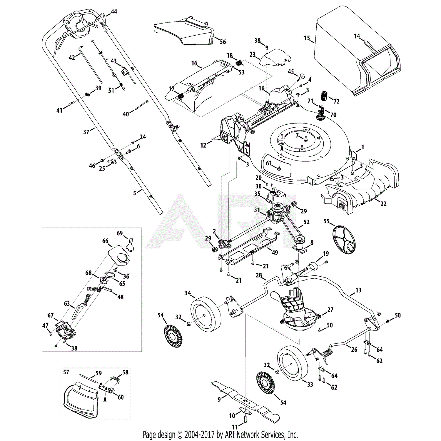 MTD 12AKC31E095 (2013) Parts Diagram for General Assembly