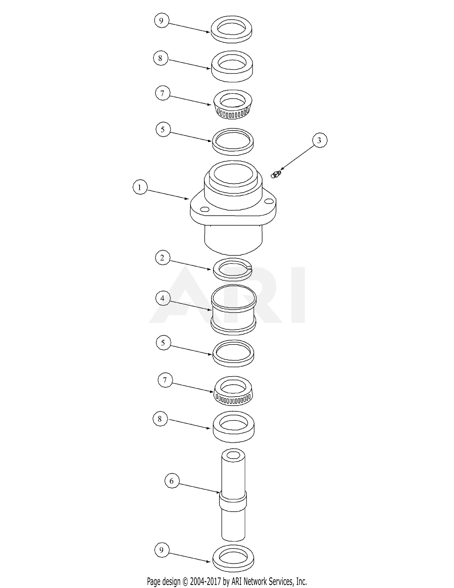 MTD MMZ-2554, 53AB5B8K195 Parts Diagram for Deck Spindle deck parts diagram 