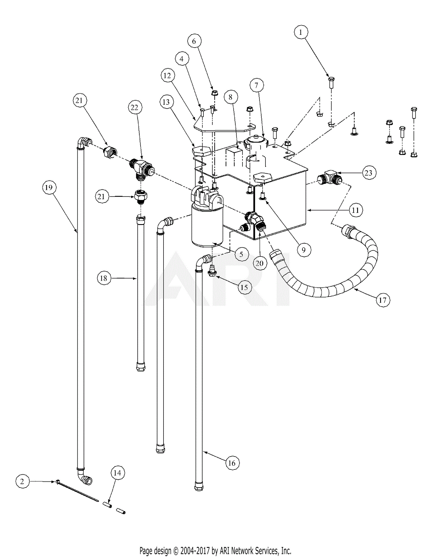 MTD MMZ-2560 53AB5B8J195 Parts Diagram for Hydro Pump Assembly WO Oil ...