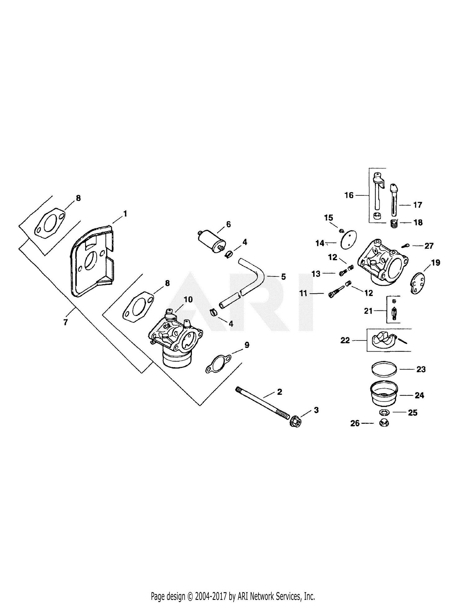 MTD 1332 55AD210Q195 Parts Diagram for Kohler Engine Fuel System