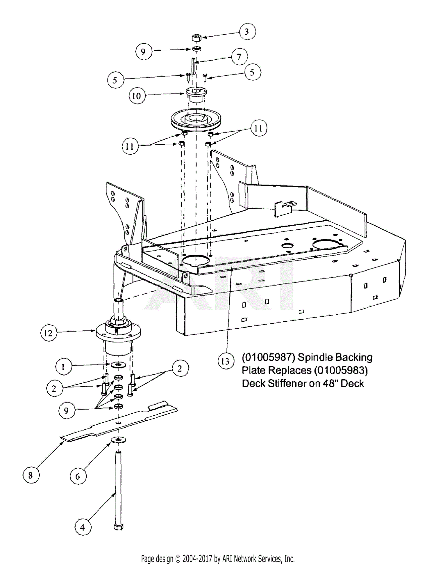 Mtd 1332g 2000 55ad210q195 2000 Parts Diagram For Spindle Assembly