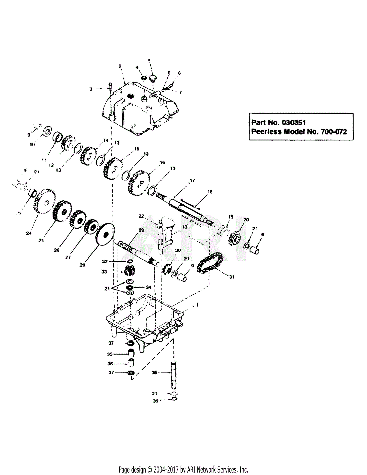 MTD 1652G (2000) 55AE223T195 (2000) Parts Diagram for Transmission