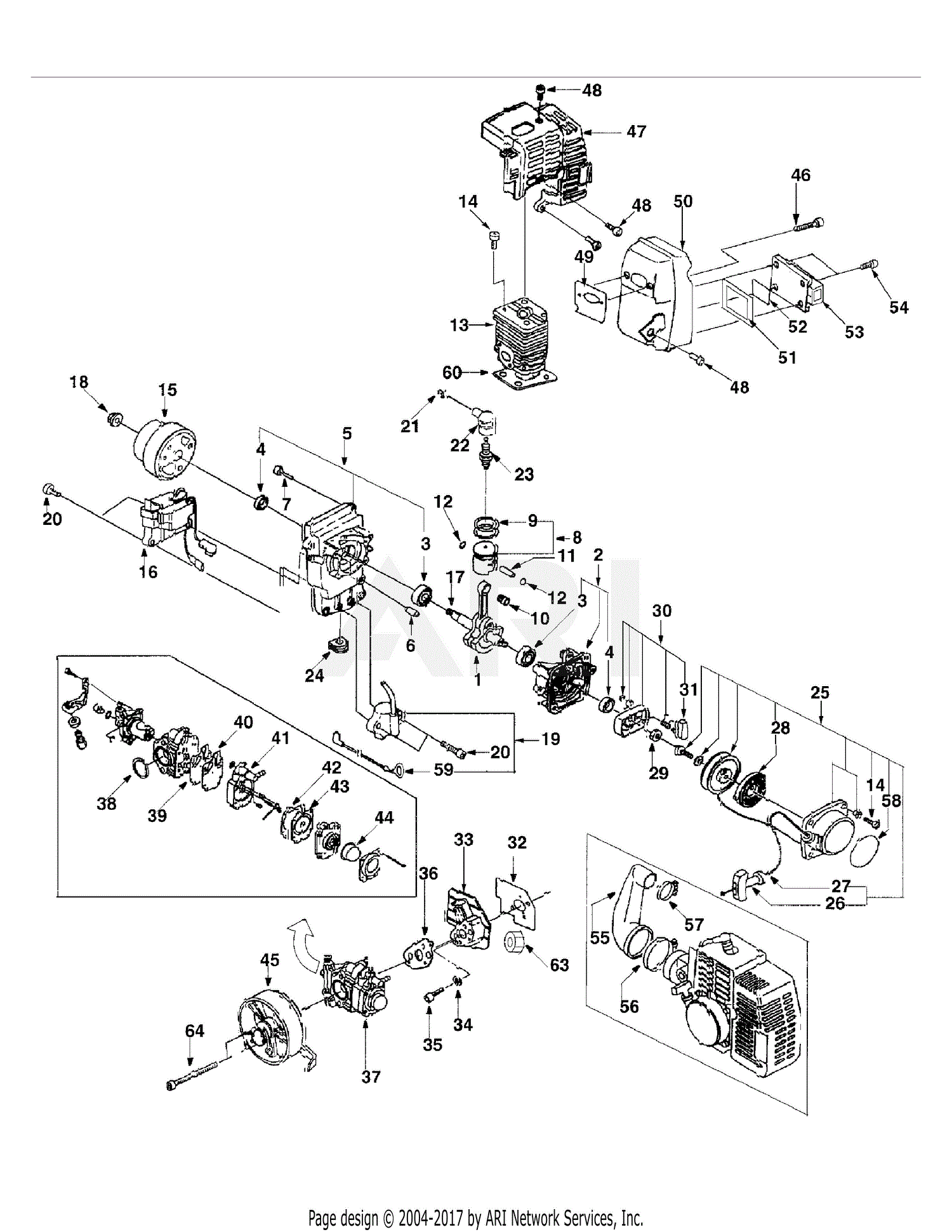 MTD Blower BB 45 59AG306-195 Parts Diagram for Engine Assembly SN ...