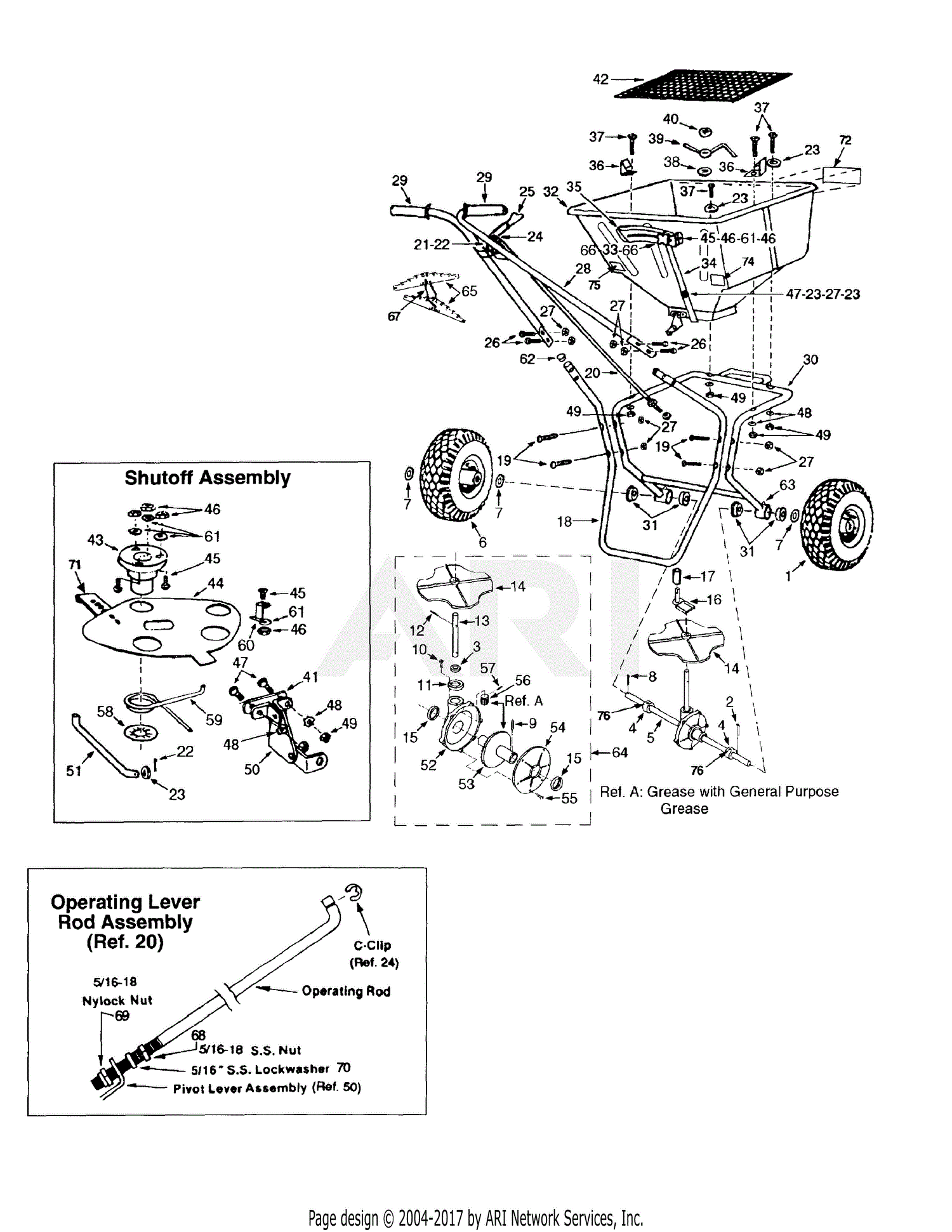 MTD HWE 80 56A-437-195 Parts Diagram for Rotary Spreaders