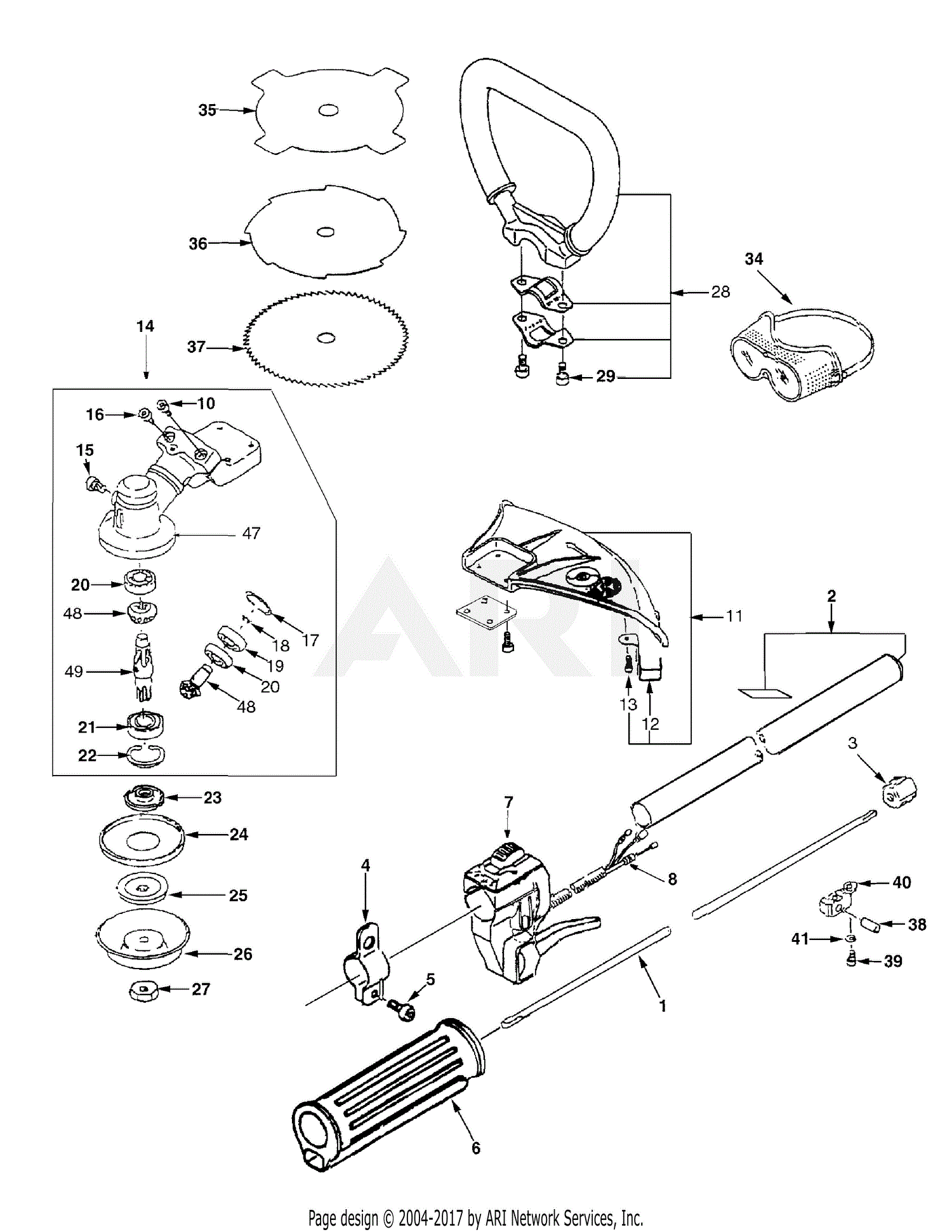 MTD String Trimmer ST 23 59AA101-195 Parts Diagram for General Assembly