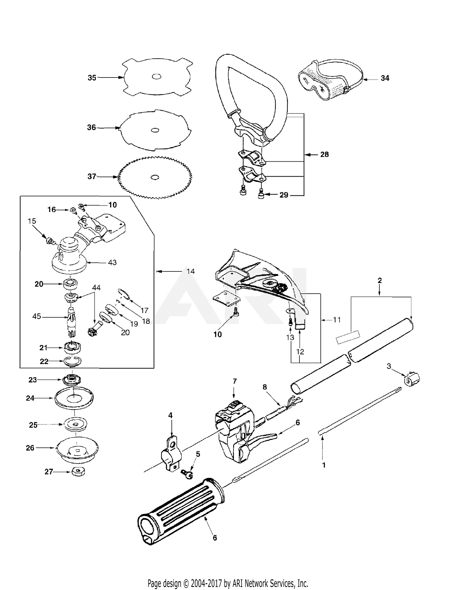 MTD String Trimmer ST 26 59AA102-195 Parts Diagram for General Assembly