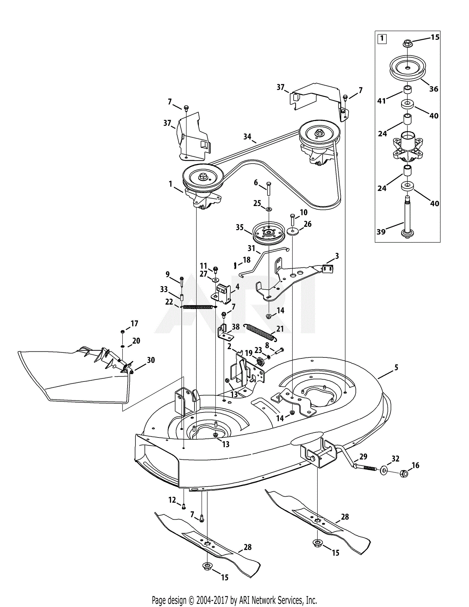 MTD 13AC76LF058 (2012) M12538 (2012) Parts Diagram for Mower Deck 38-Inch