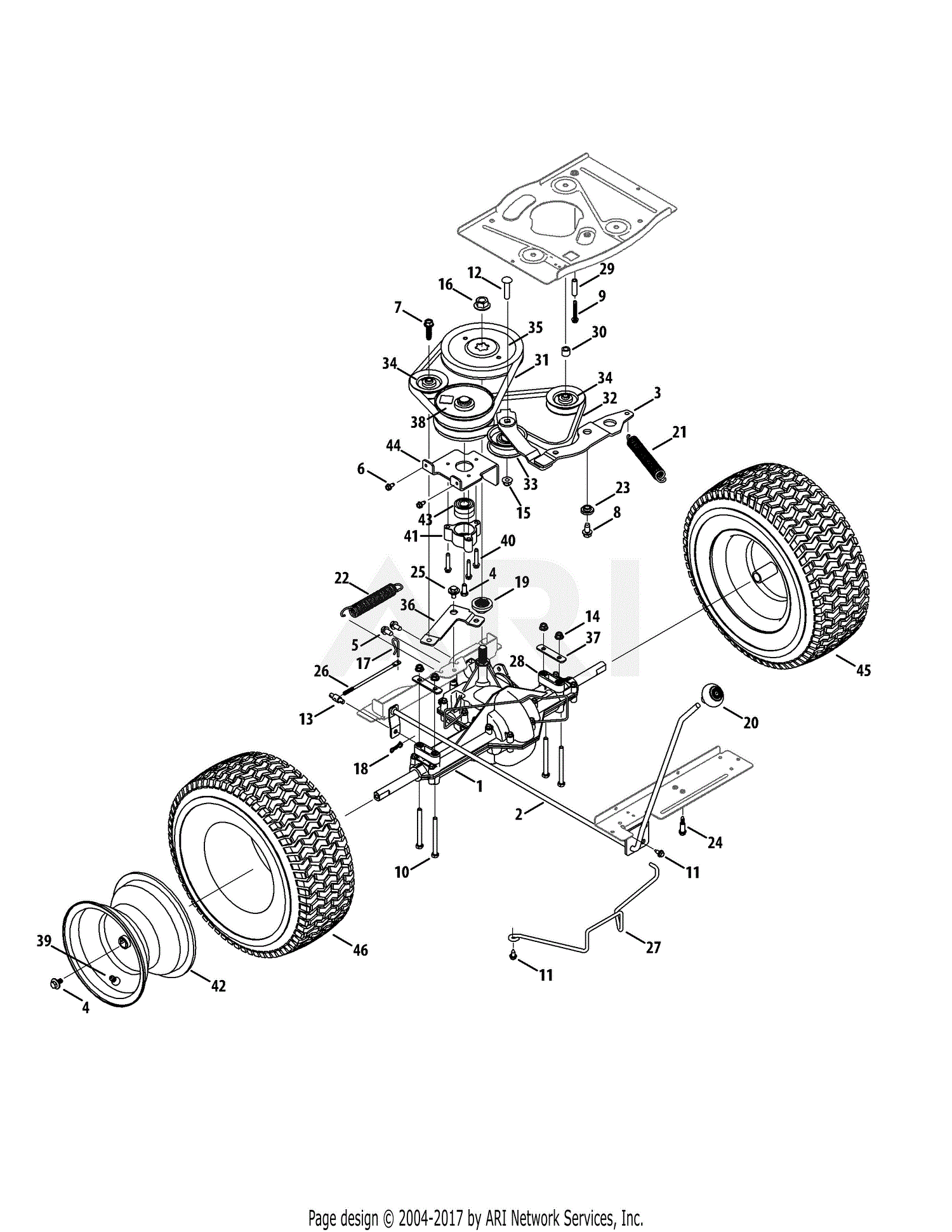 MTD 13AC26JD058 (2015) Parts Diagram for Drive System pedal wiring diagrams 