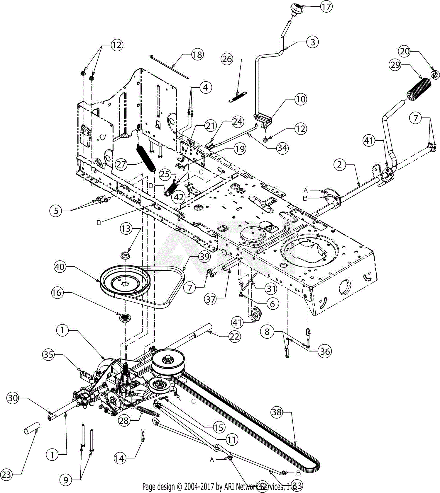 MTD M15542 13AM775S058 (2016) Parts Diagram for Drive