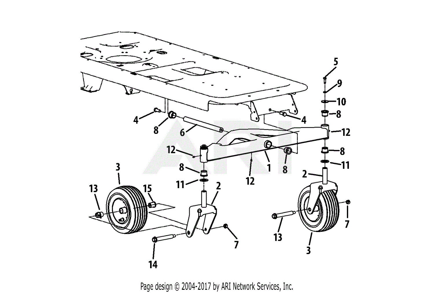 MTD 17AC2ACS058 (2013) MZ210-42 RZT42 (2013) Parts Diagram for Front Axle