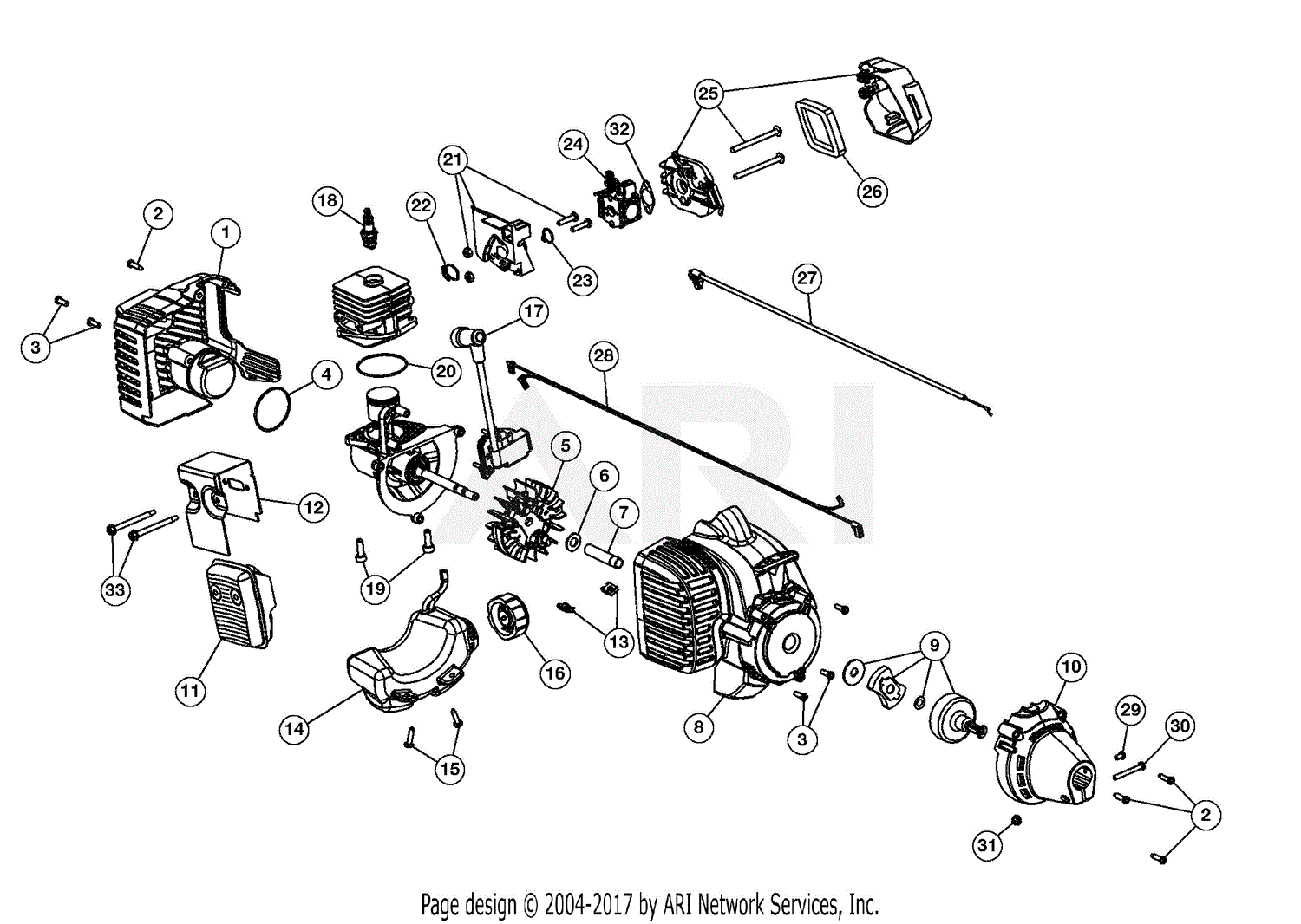 MTD M2500 41ADZ01C758 41ADZ01C758 M2500 Parts Diagram for Engine Assembly