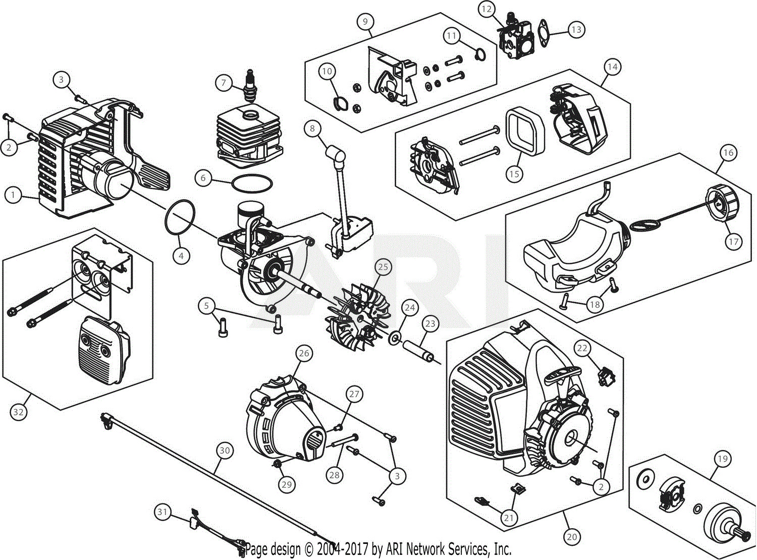 Mtd M2510 41ddz03c758 Parts Diagram For Engine Assembly