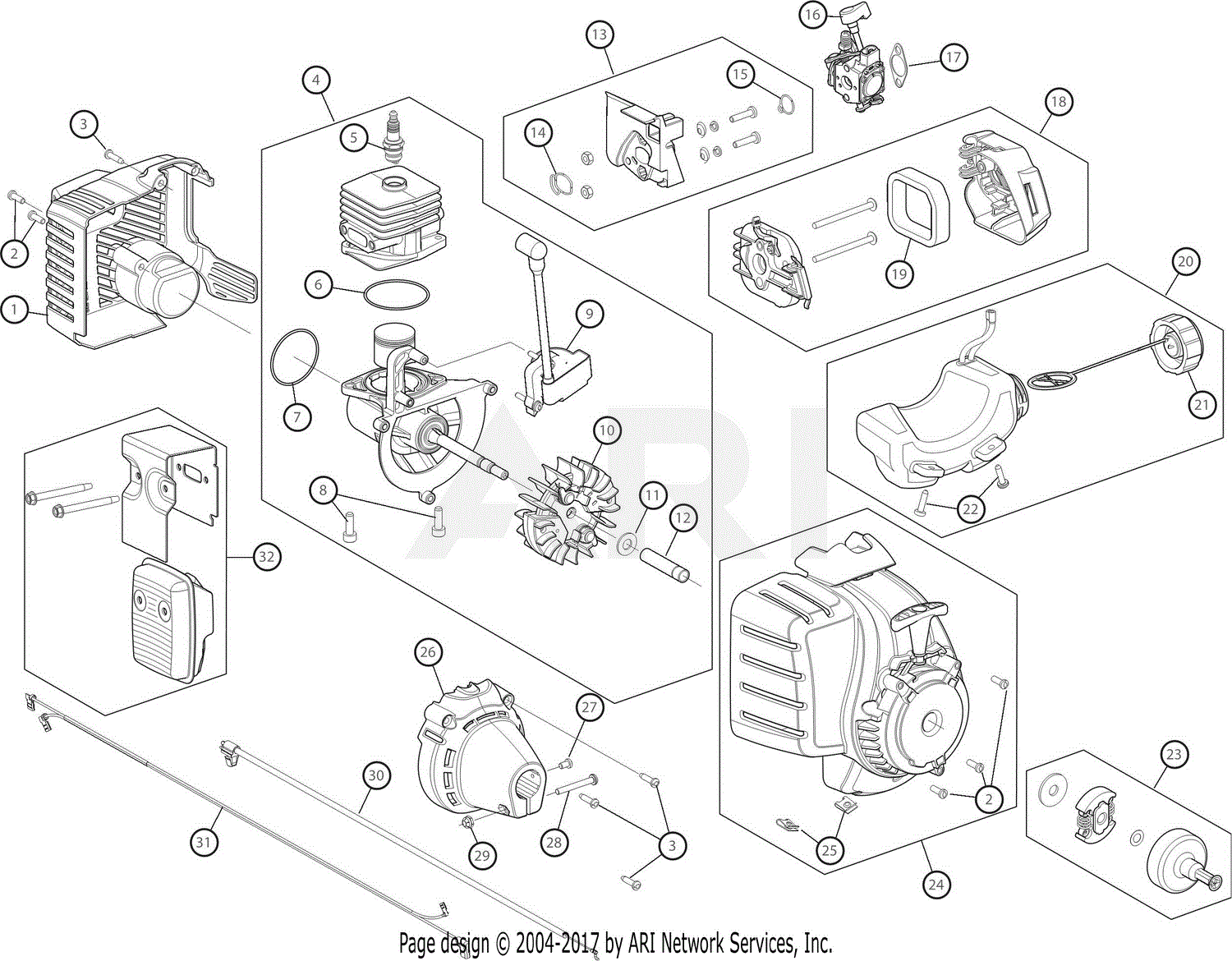 MTD M2560 41BDZ22C758 Parts Diagram for Engine Assembly