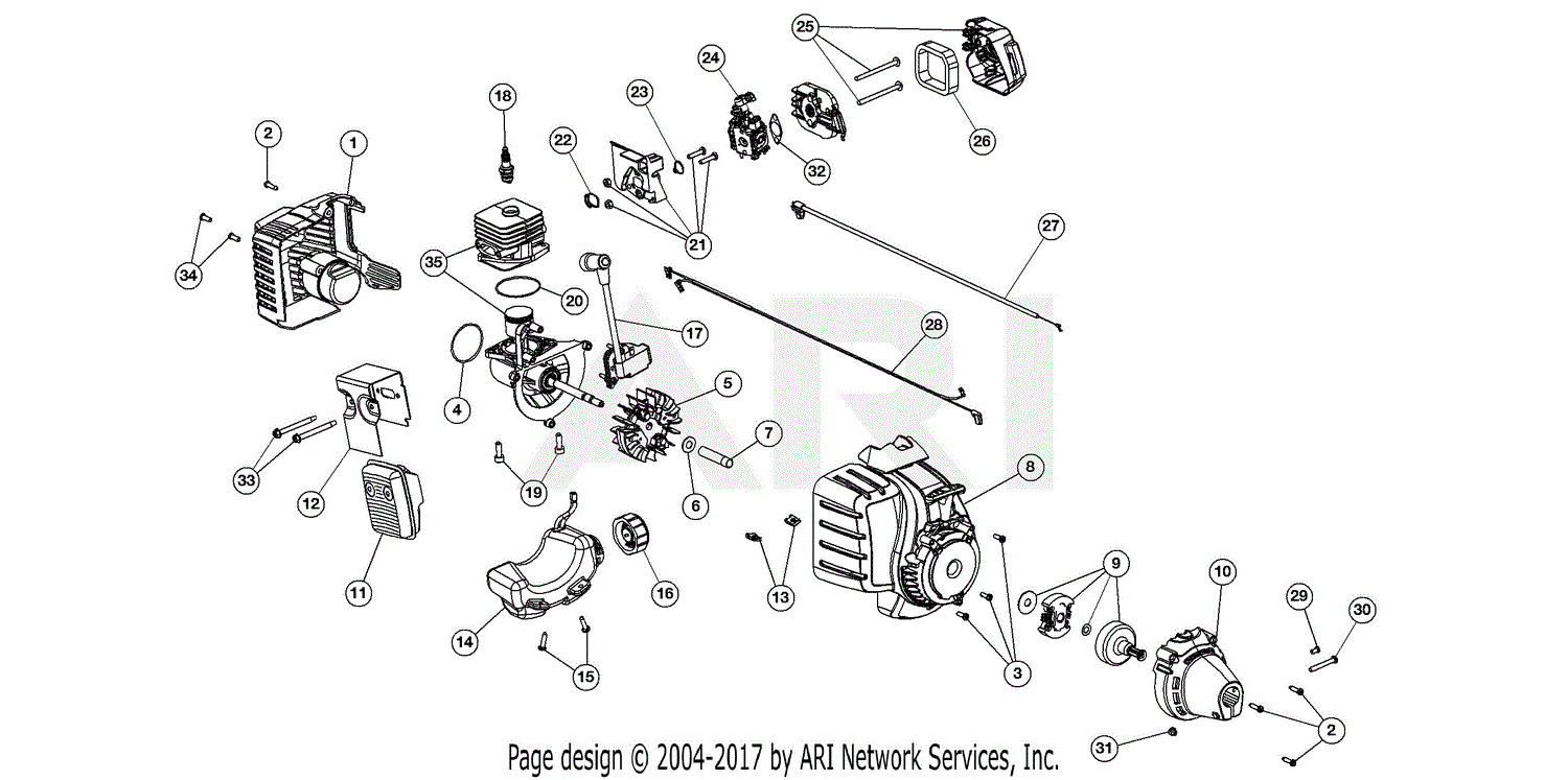 MTD MS2550 41ADZ20C768 41ADZ20C768 MS2550 Parts Diagram for Engine Assembly