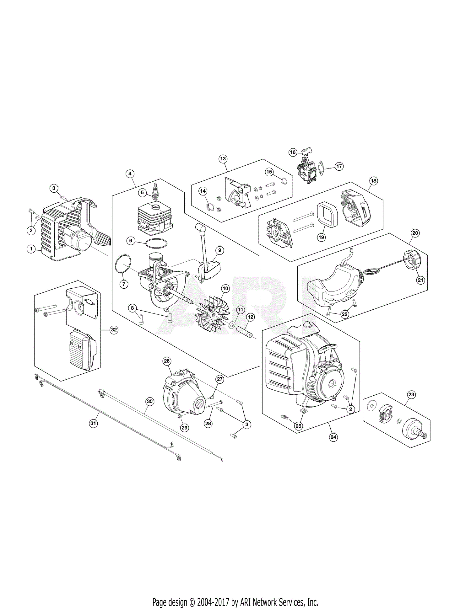 MTD MS2550 41CDZ20C768 41CDZ20C768 MS2550 Parts Diagram for Engine Assembly