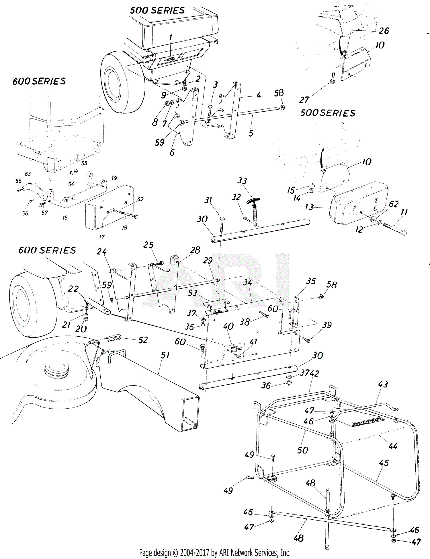 Mtd 196-058-000 (1986) Parts Diagram For Grass Catcher 36