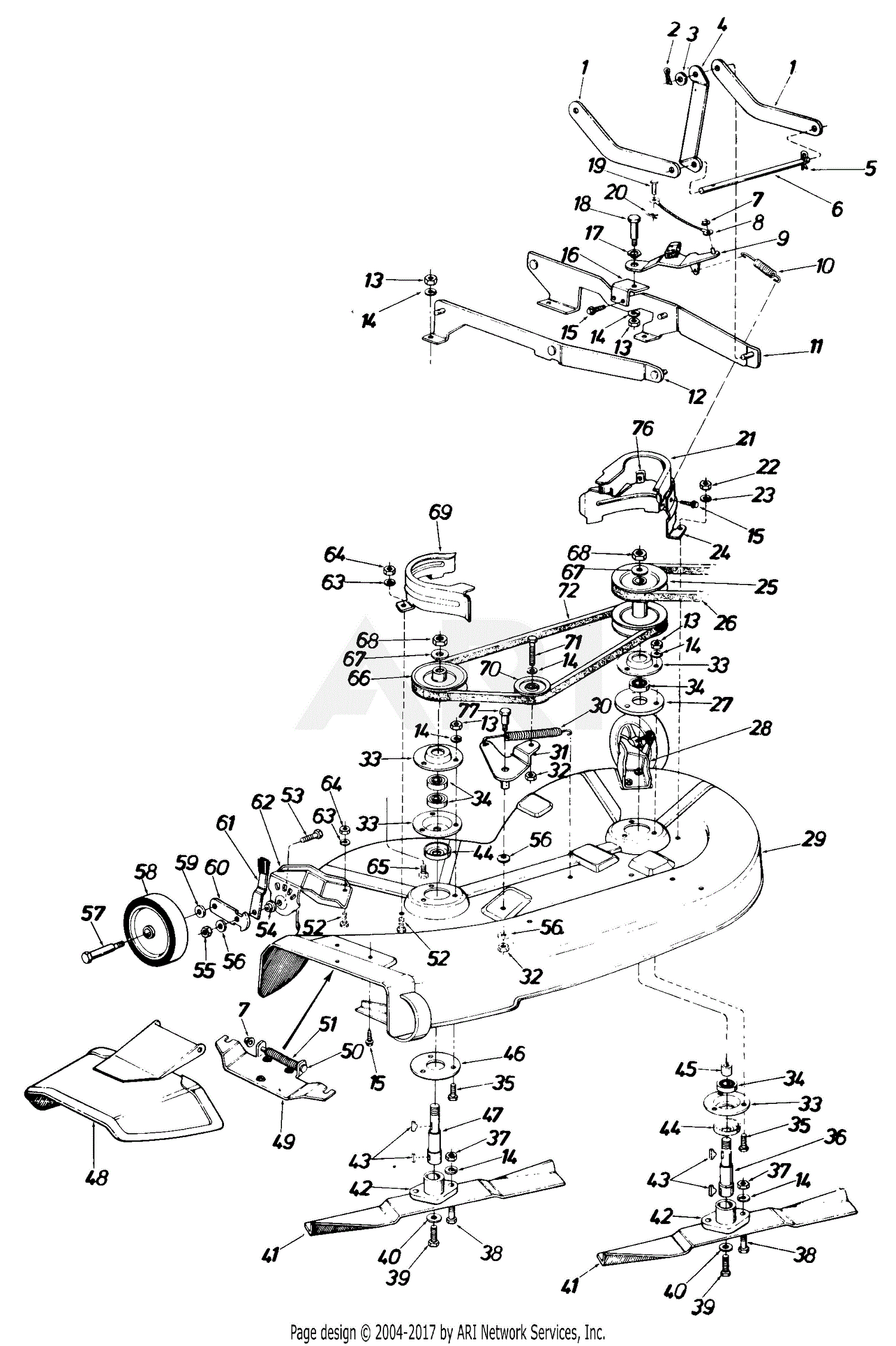 MTD 196-765-000 (1986) Parts Diagram for 38