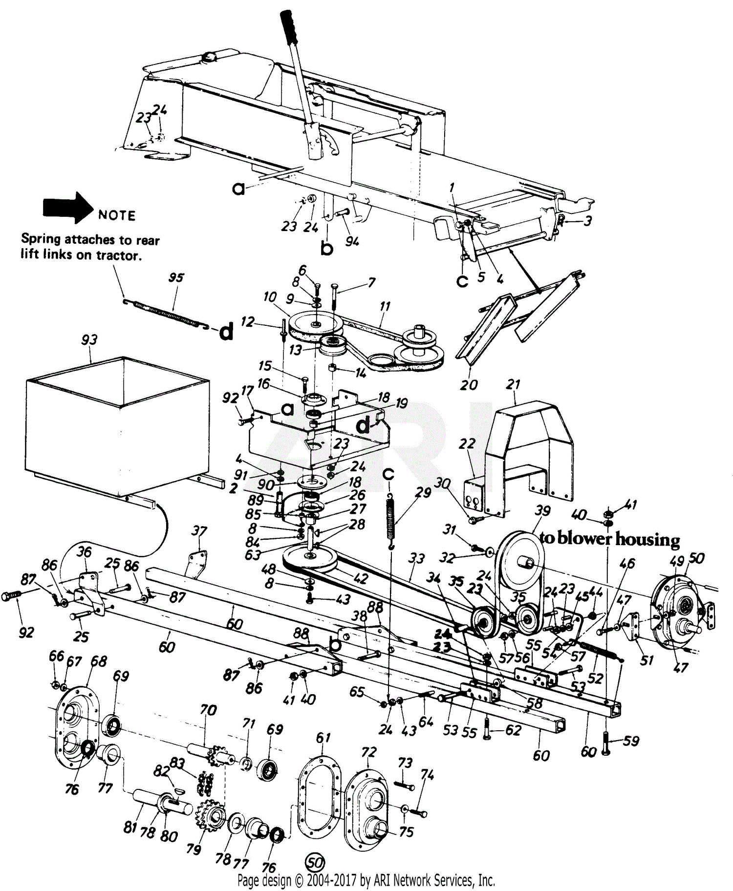MTD 190-830-000 (1987) Parts Diagram for 45" Snow Thrower