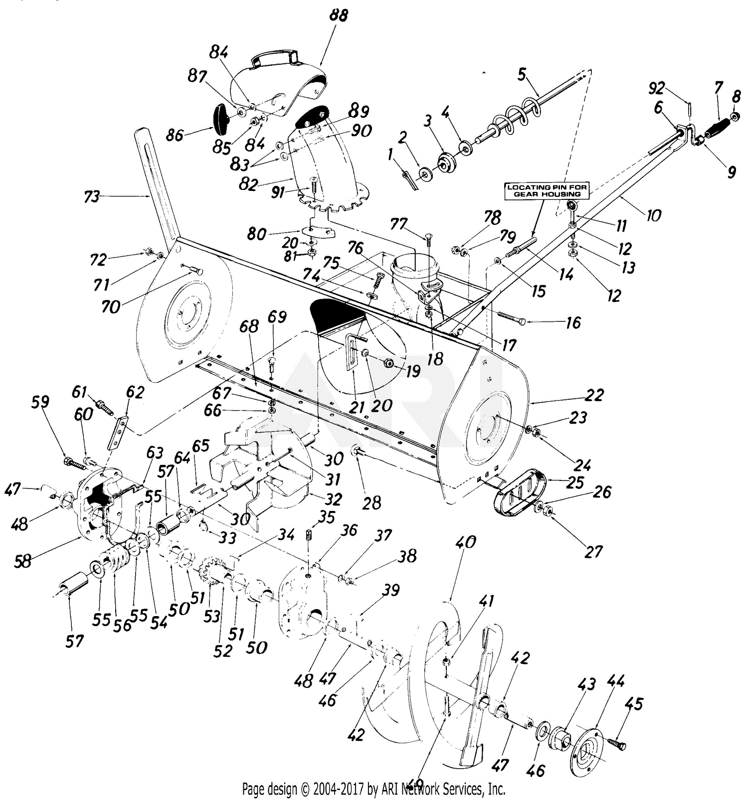 MTD 19830-7 (1987) Parts Diagram for 45