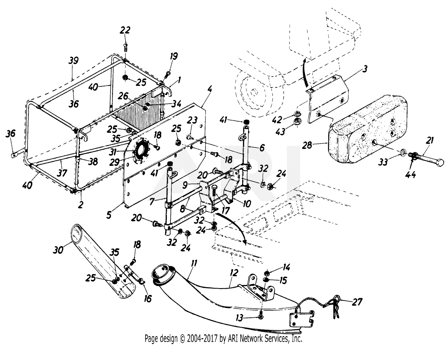 MTD 190-055-000 (1988) Parts Diagram for Grass Catcher