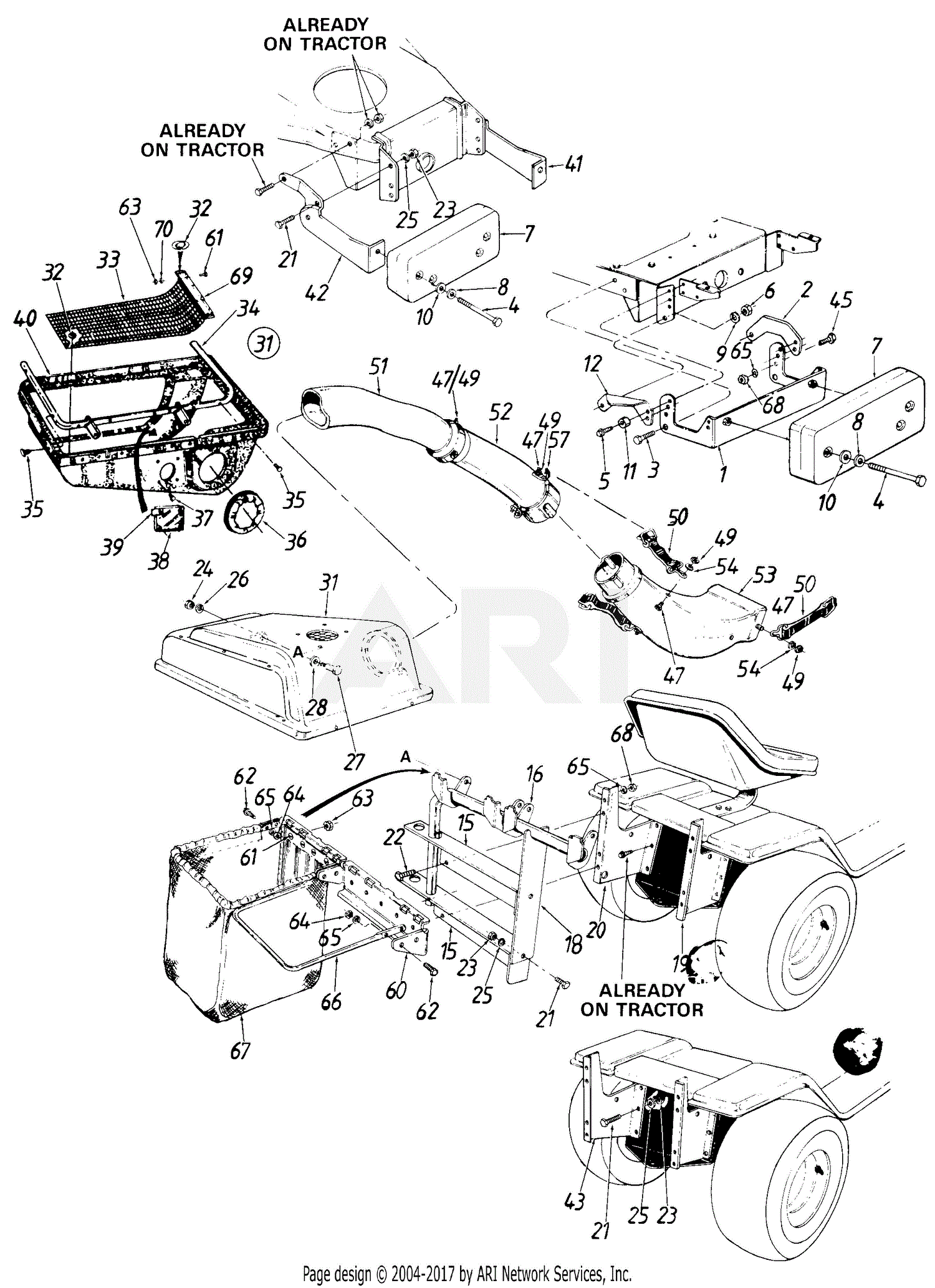 MTD MTD Mdl 190-064-107 Parts Diagram for Grass Collector