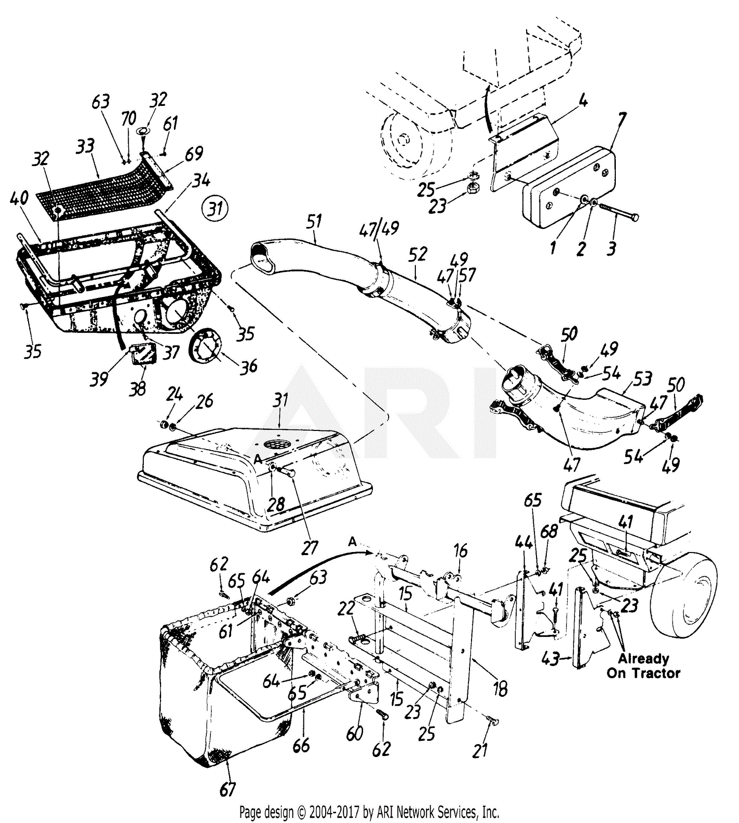 MTD 190-073-000 (1989) Parts Diagram for Grass Collector