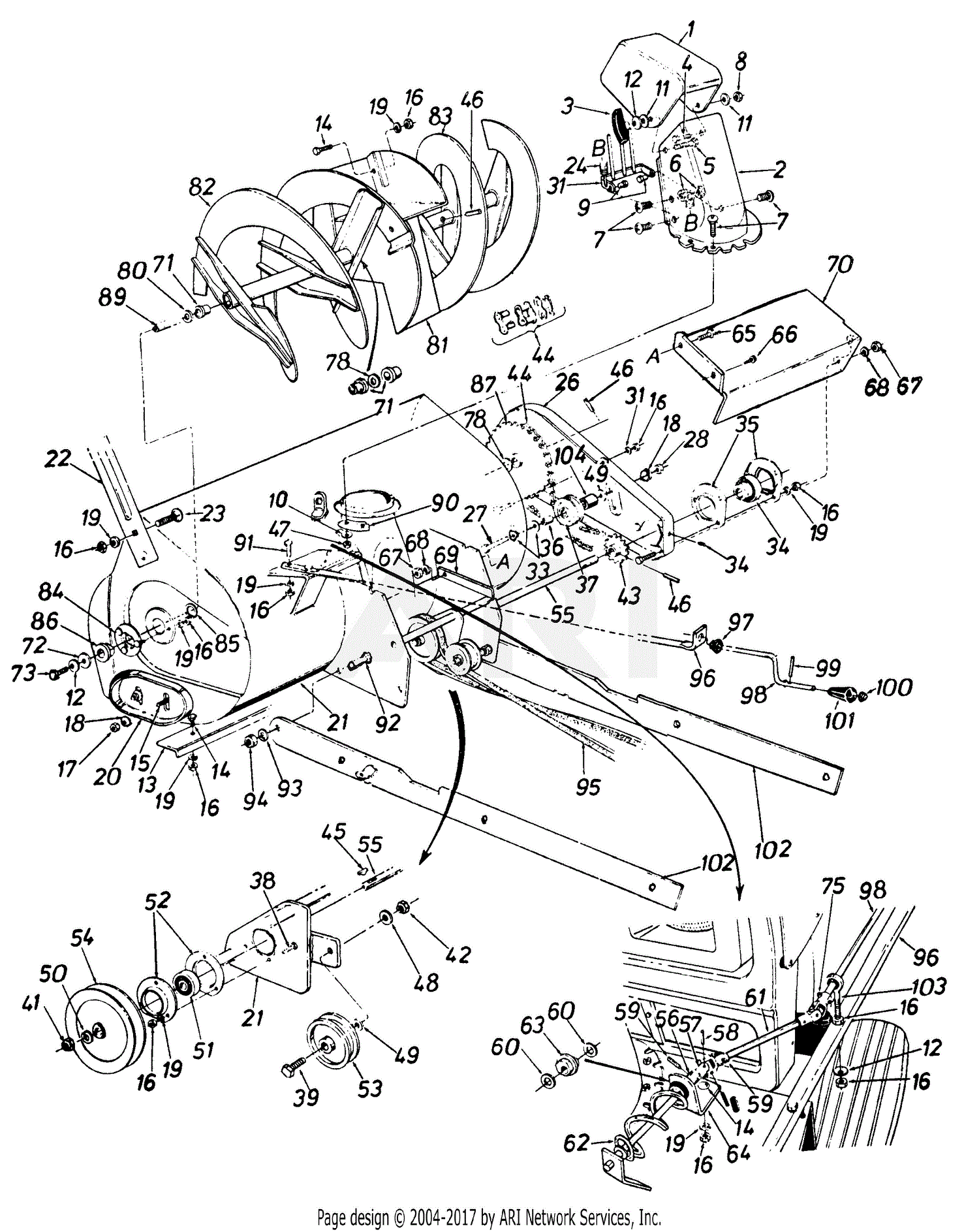 MTD 190-491-000 (1989) Parts Diagram for 36