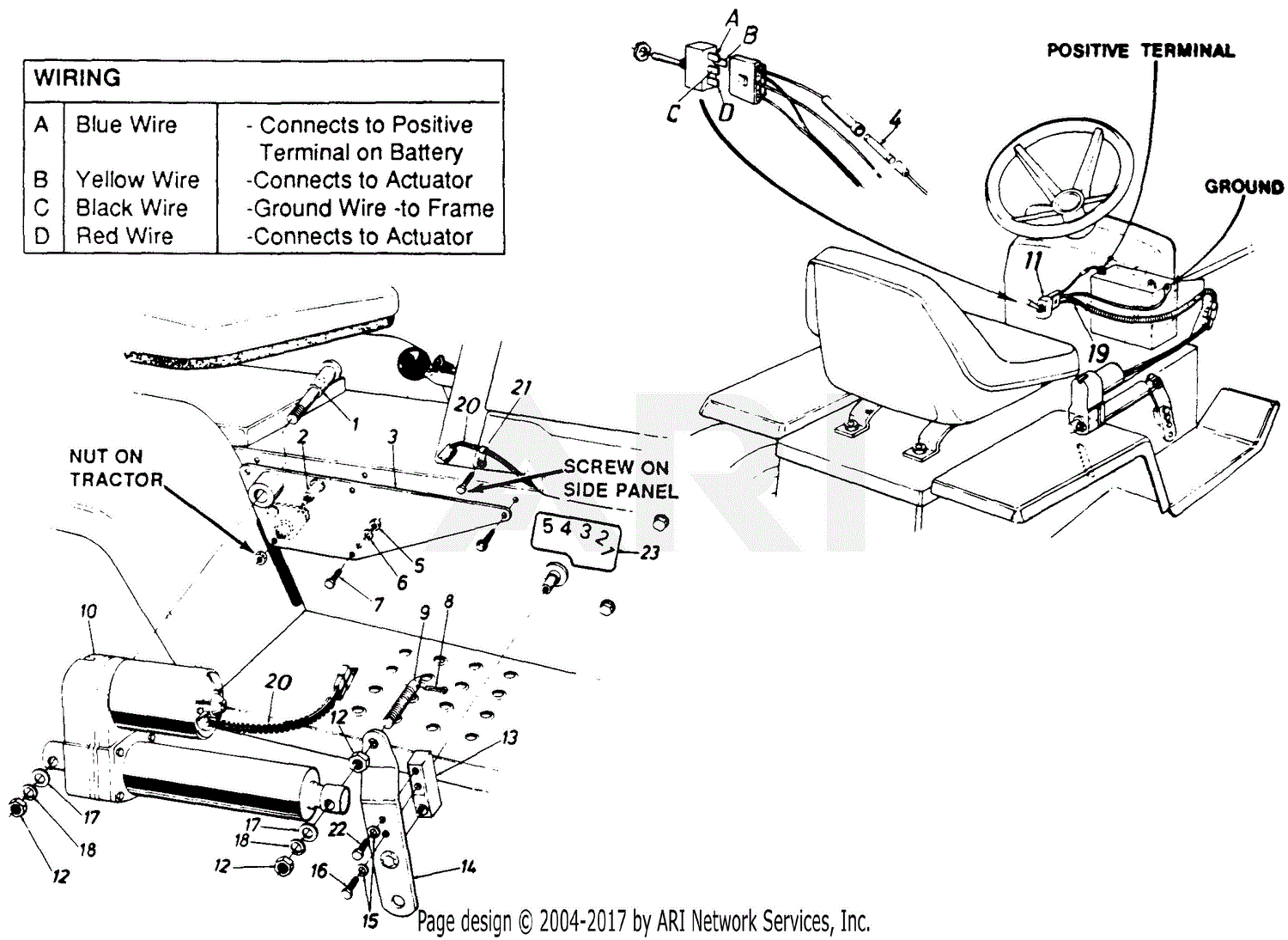 MTD 190749000 Electric Lift Kit (1992) Parts Diagram for Electric