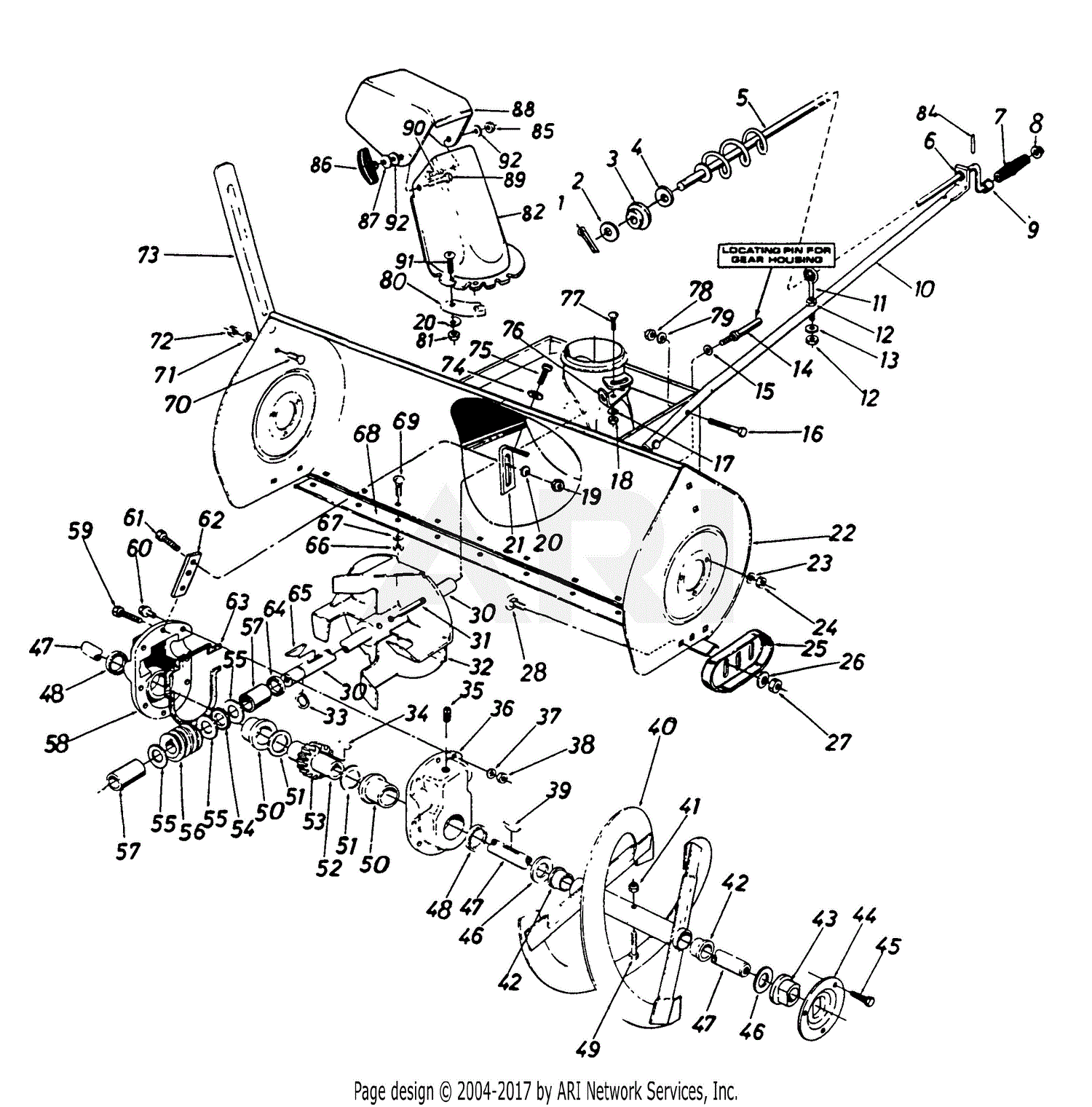 MTD 190-990-000 (1994) Parts Diagram for Snow Thrower