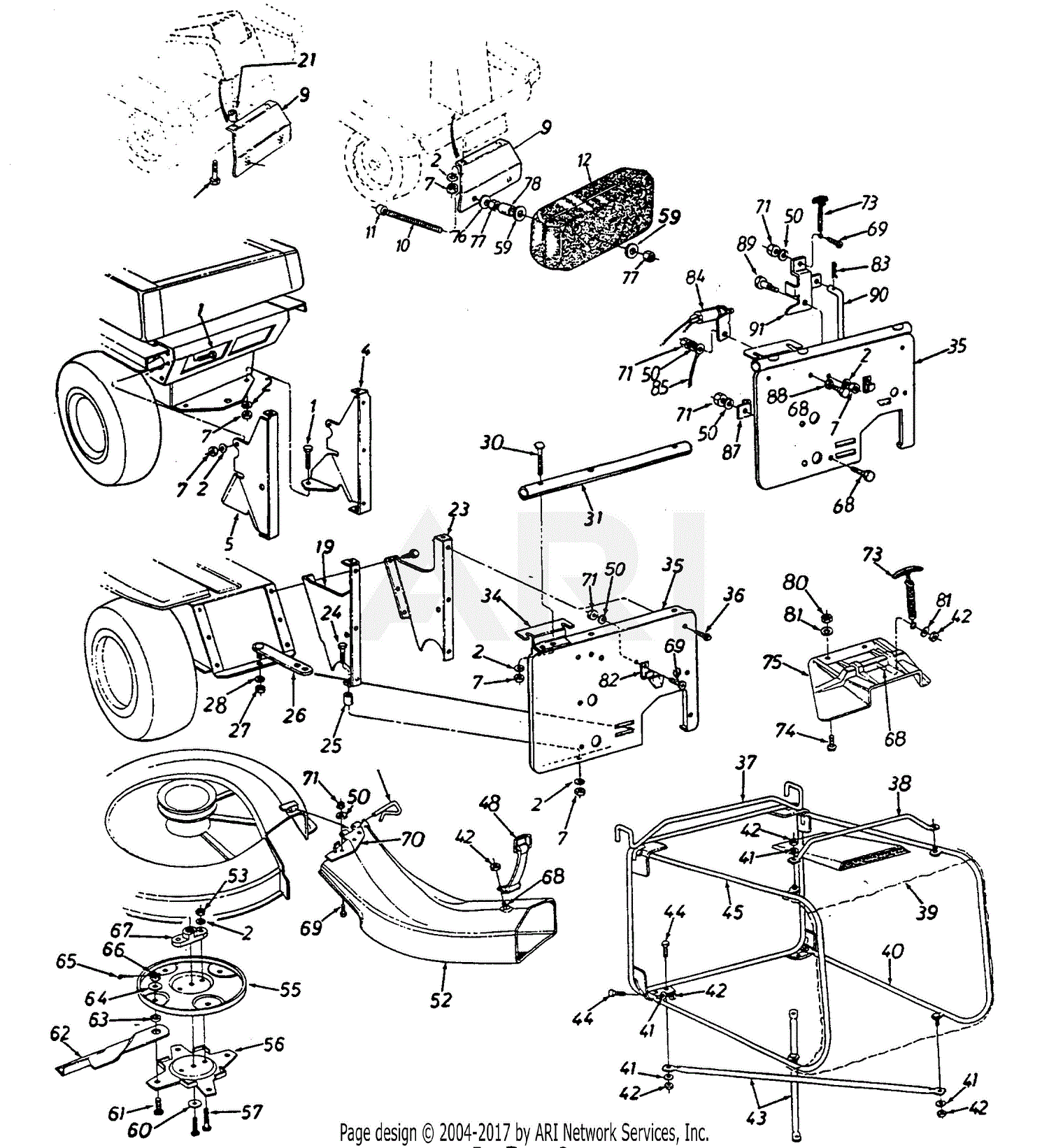 MTD 190-038-000 (1995) Parts Diagram for Grass Catcher Kit - 30