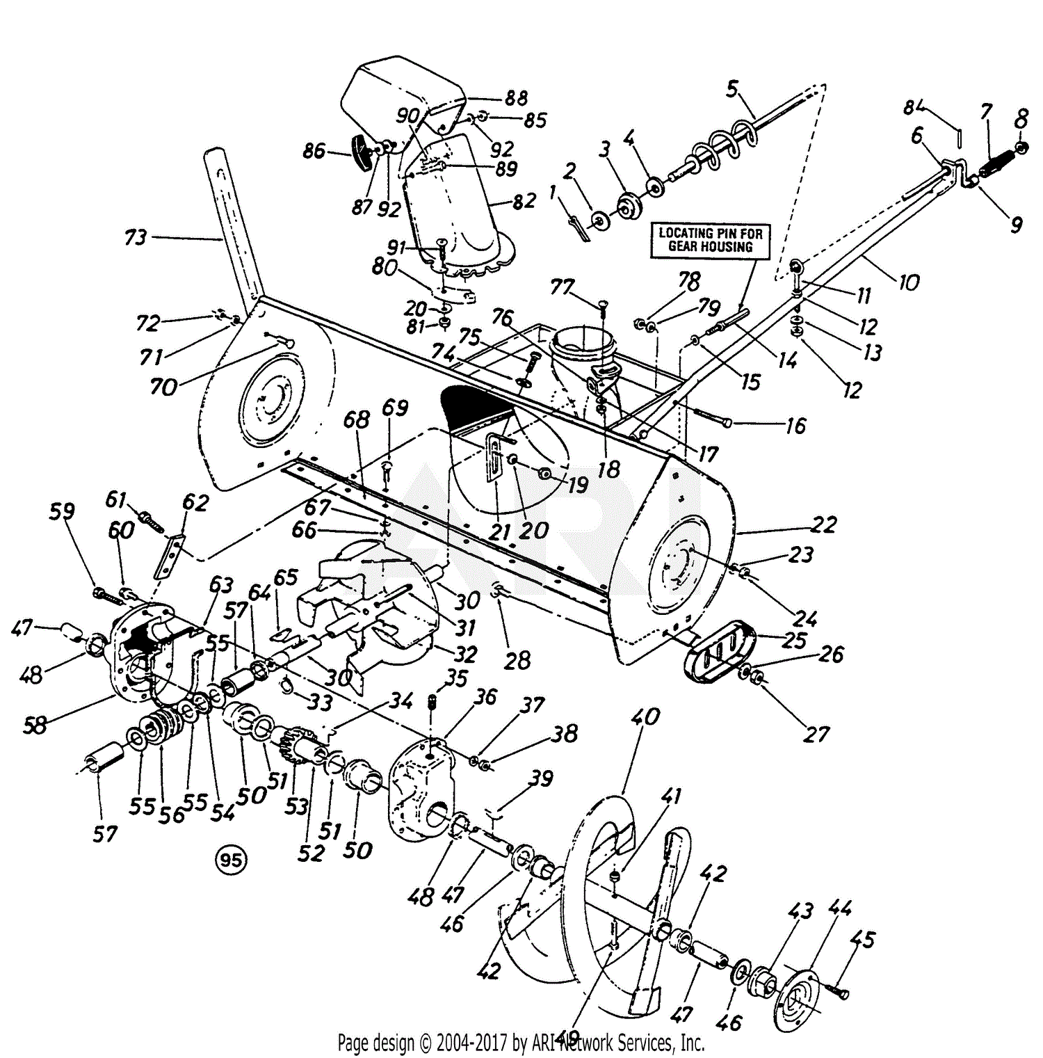 MTD 190990000 (1996) Parts Diagram for Snow Thrower Housing Assembly