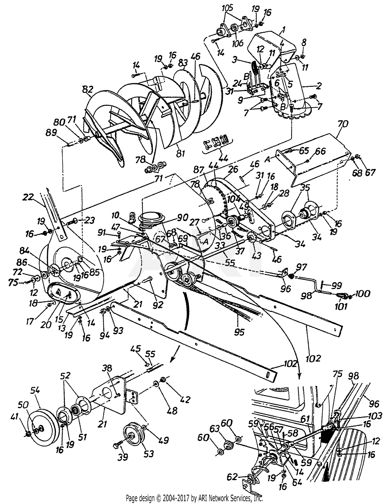 MTD 190-491-000 (1997) Parts Diagram for 36