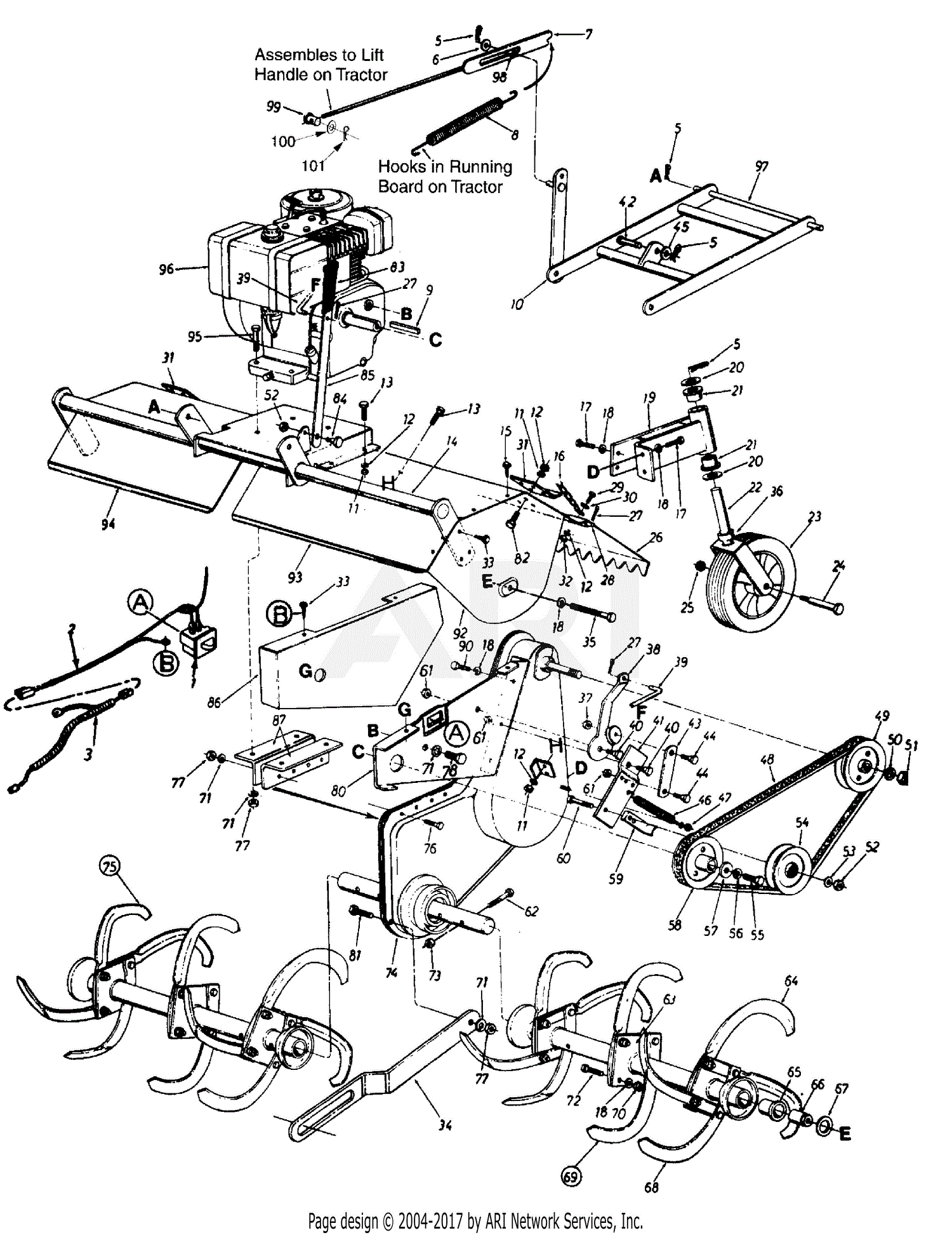 MTD 190-758-100 (1998) Parts Diagram for General Assembly