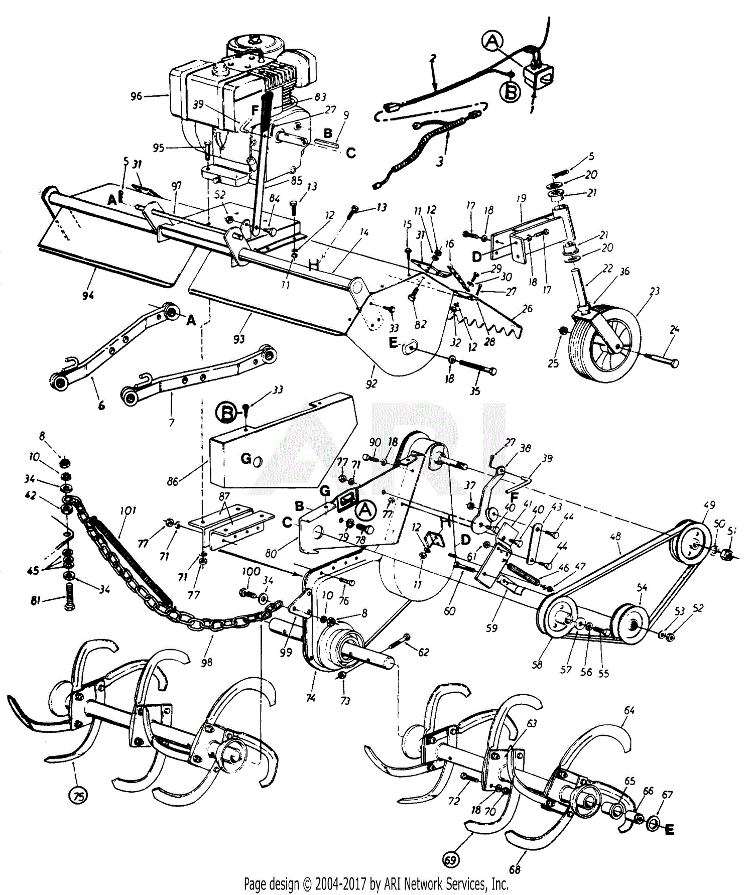 MTD 190-960-000 (1998) Parts Diagram for General Assembly