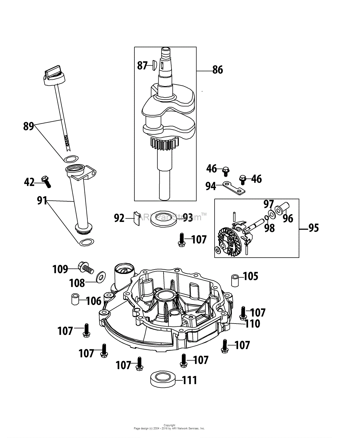 Mtd Rm2200 25a 26j7783 2015 25a 26j7783 Rm2200 2015 Parts Diagram For 1x65ru Crankshaft And Cover