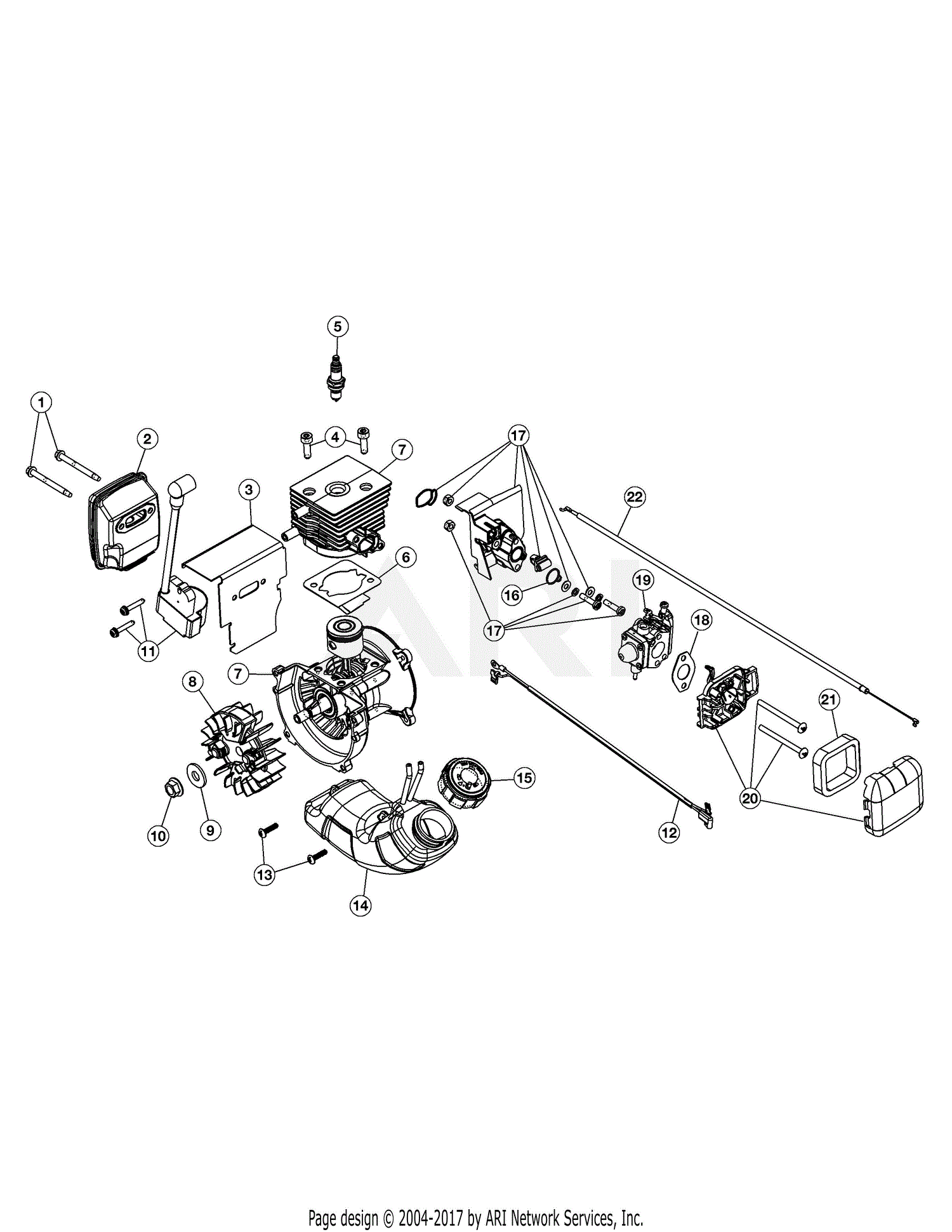 MTD RM2BV 41AS2BVG983 Parts Diagram for Engine Assembly