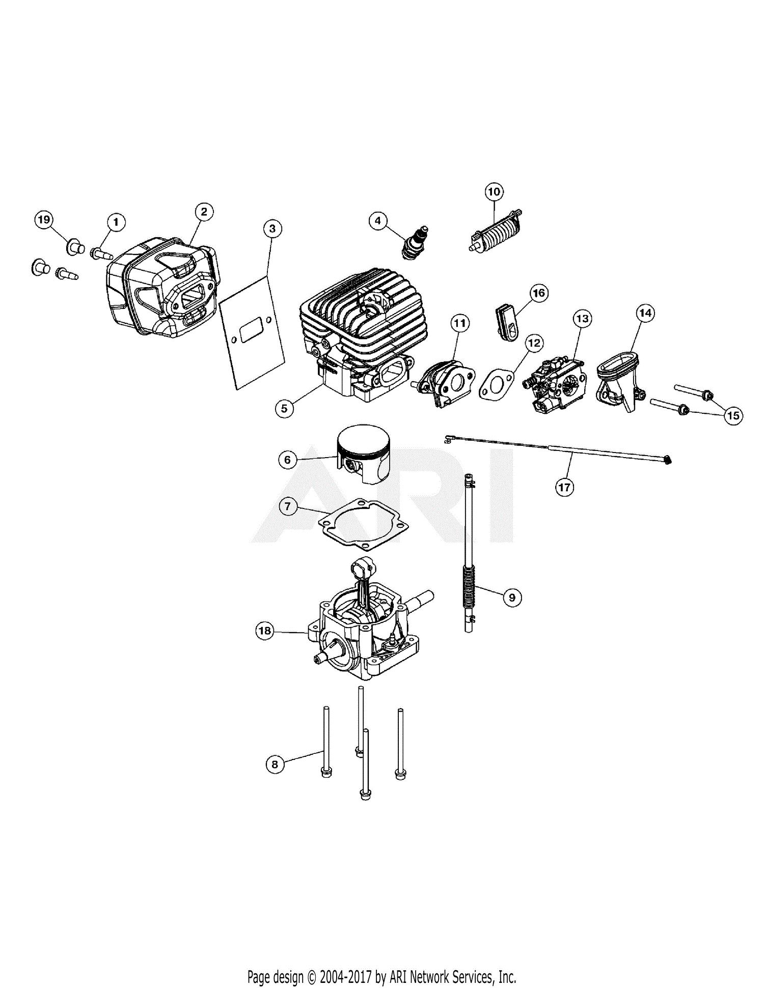 MTD RM5118 41AY80AG983 41AY80AG983 RM5118 Parts Diagram for Engine Assembly