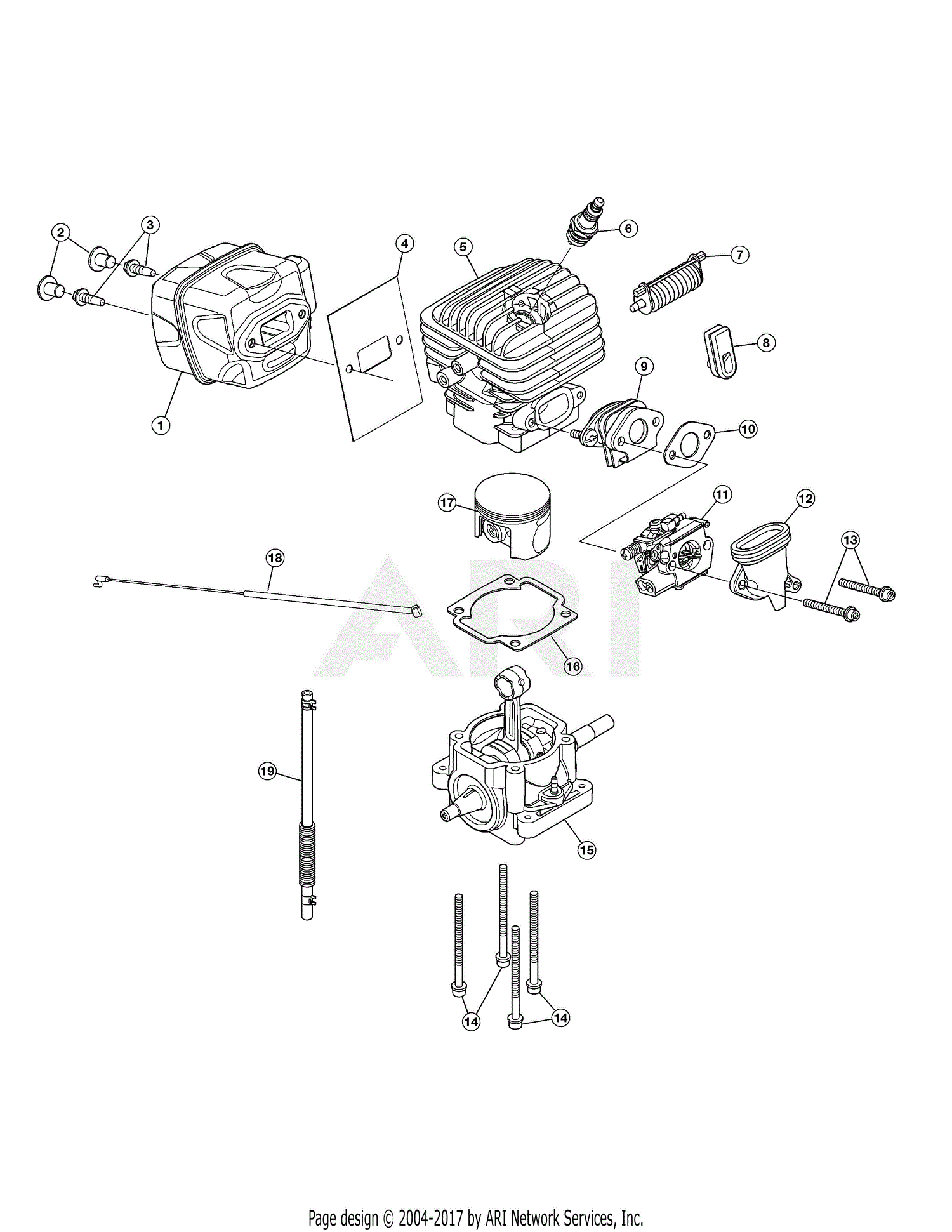 Mtd Rm5118r 41by80ag983 41by80ag983 Parts Diagram For Engine Assembly