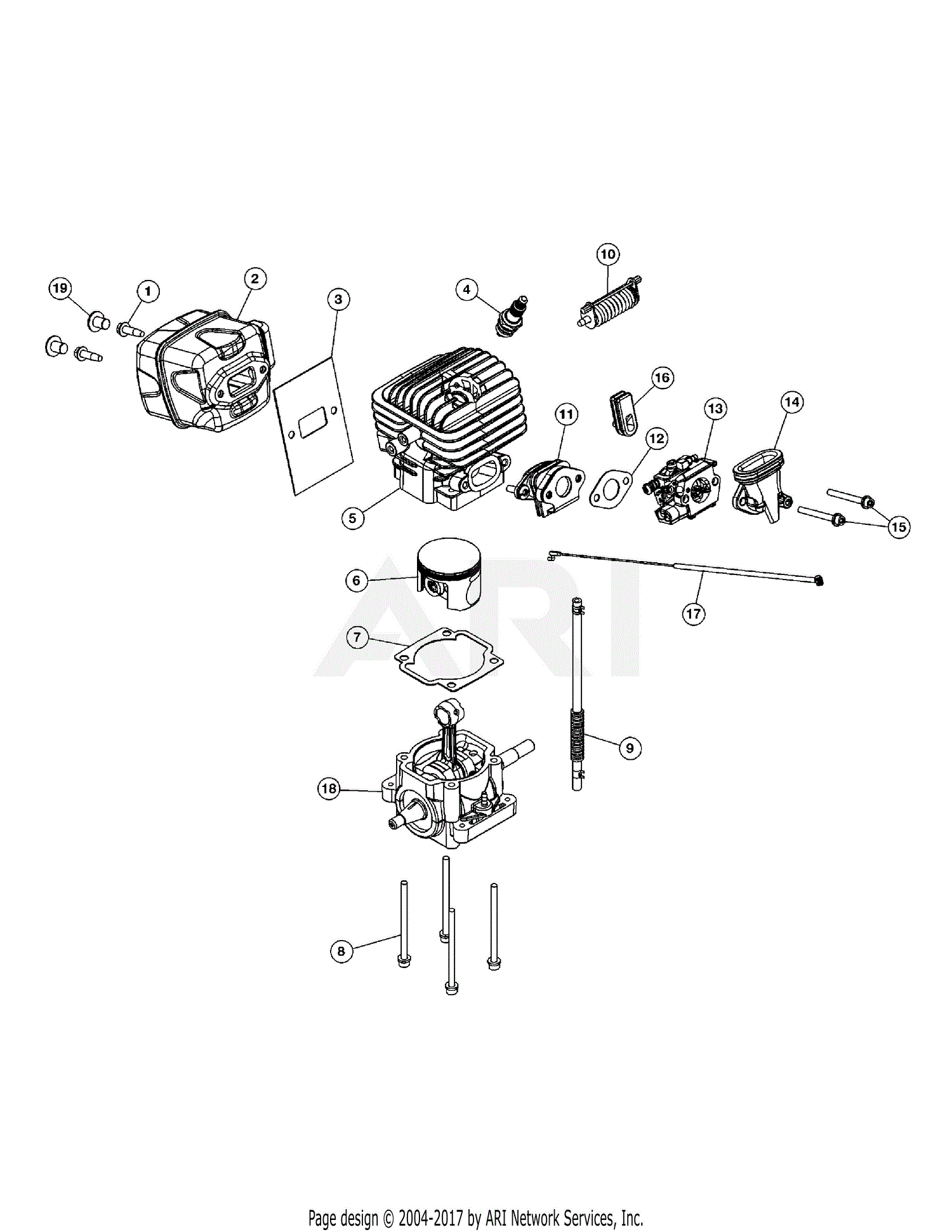 MTD RM5520 41AY85AG983 41AY85AG983 RM5520 Parts Diagram for Engine Assembly