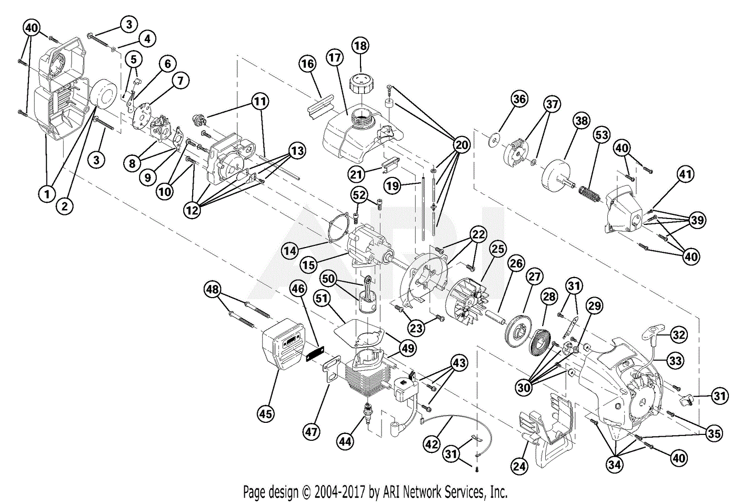 MTD 705r 41BD705G034 41BD705G034 705r Parts Diagram for Engine