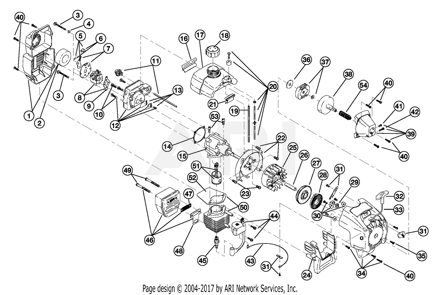 MTD 725r 41AD725A034 41AD725A034 725r Parts Diagram for Engine