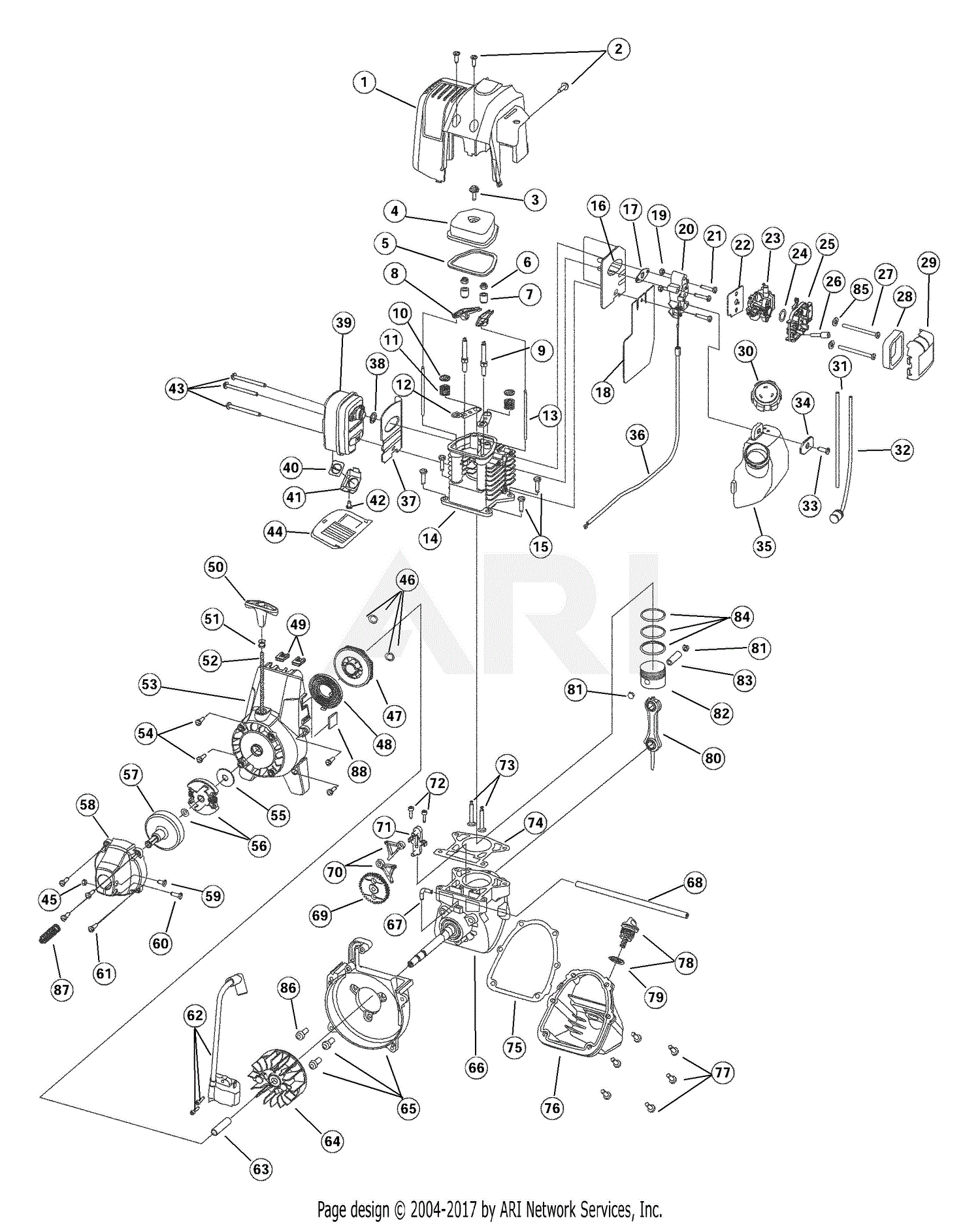 MTD 890 41CD890A034 41CD890A034 890 (2004) Parts Diagram for Engine Parts