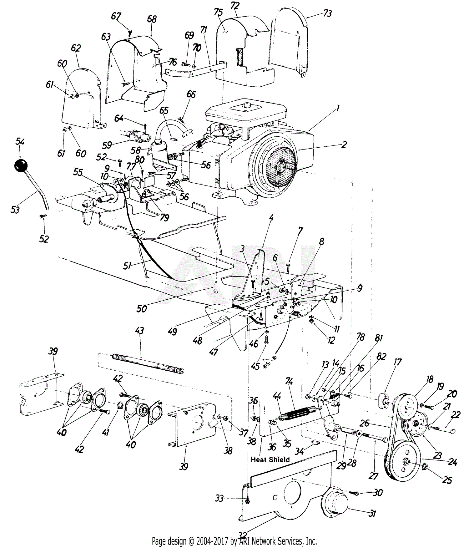 MTD 146-995-190 Yard Boss GT-1855 (1986) Parts Diagram for Engine ...