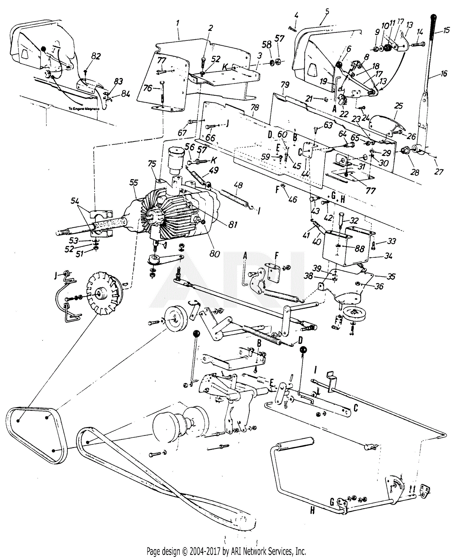 MTD 136-782-190 Yard Boss LGT-1455 (1986) Parts Diagram for Drive ...