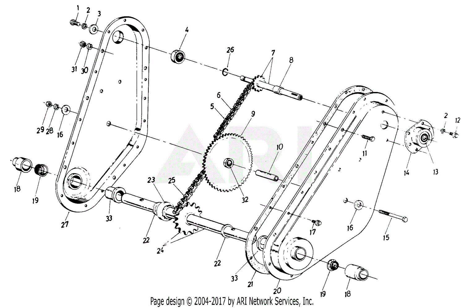 MTD 216-310-190 RB-510 (1986) Parts Diagram for Chain Case Assembly