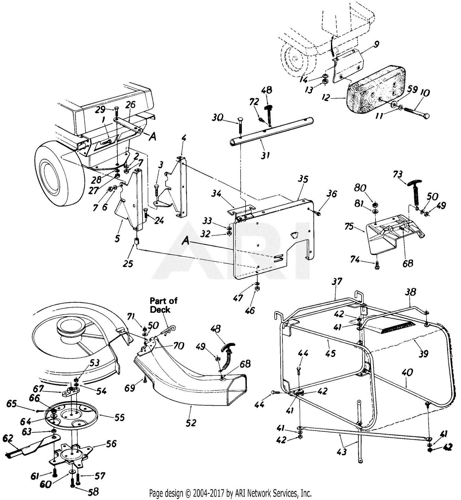 MTD 190-038-190 Rear Bagging Grass Catcher (1987) Parts Diagram for ...