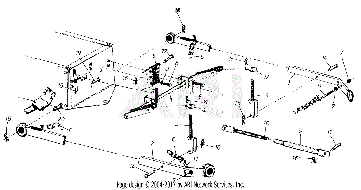 190-951-190 3 Point Hitch (1987) Three Point Hitch Assembly 