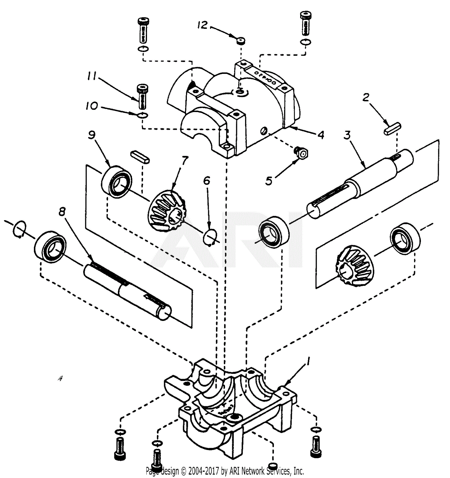 MTD 137-001-190 FR-11 (1987) Parts Diagram for Gear Box Assembly